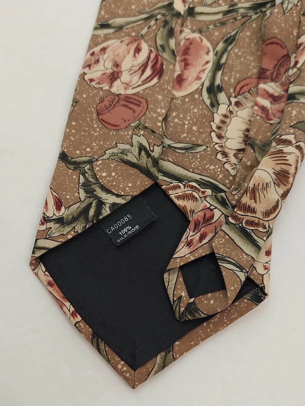 Brigatti Men's Tie Floral Silk Tie in Dusty Rose Olive Wedding Guest